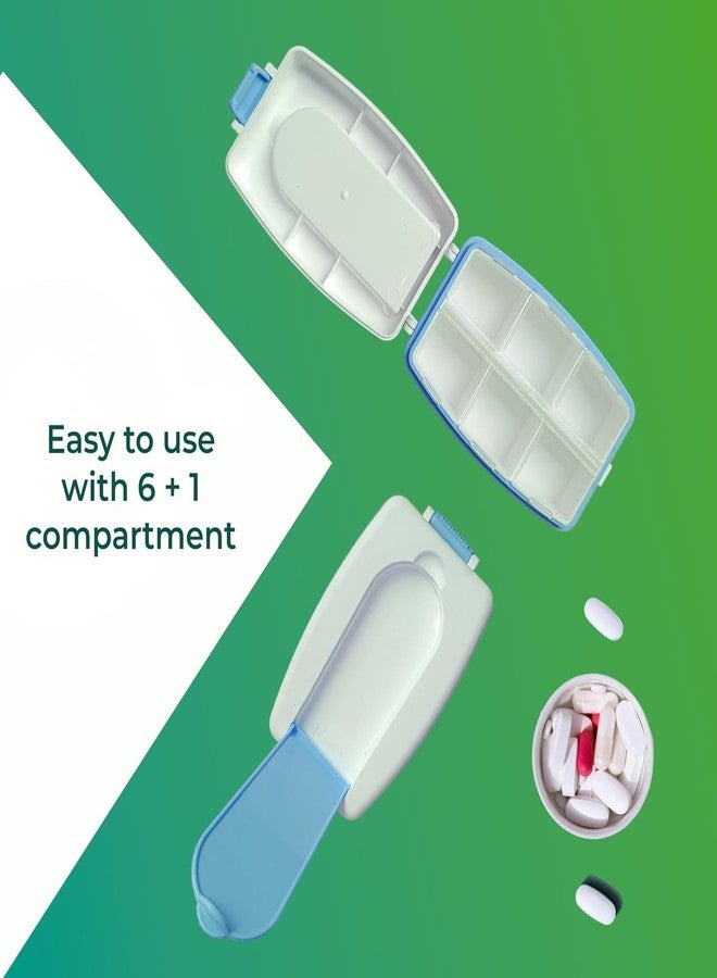 Shrux Portable Pill Case, 7Compartment Travel Pill Organizer Box, Daily Medicine Organizer With Air-Tight Lid, BPA -Free Plastic Material, Small Pocket Emergency Pill Storage Box - 1Pcs - Image 3